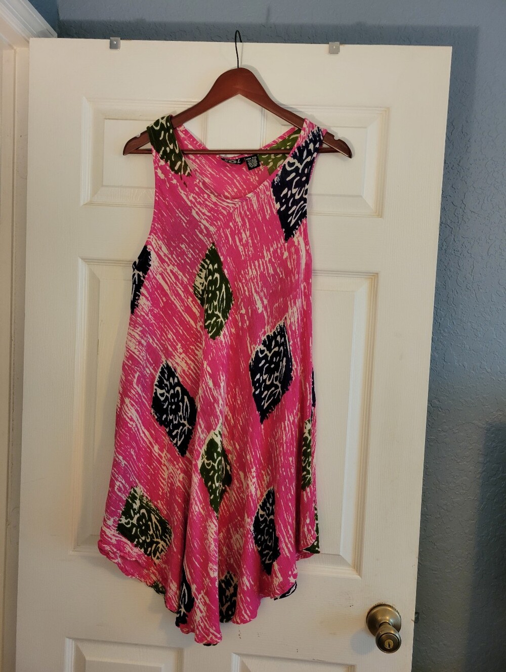 Girls' Sleeveless Pink Patterned Swing Dress
